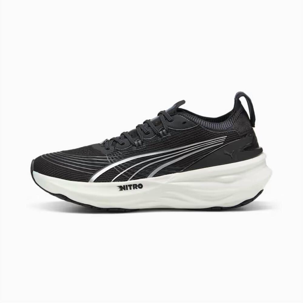 NEW PUMA men's foreverrun nitro 2 shoe in puma black/puma white